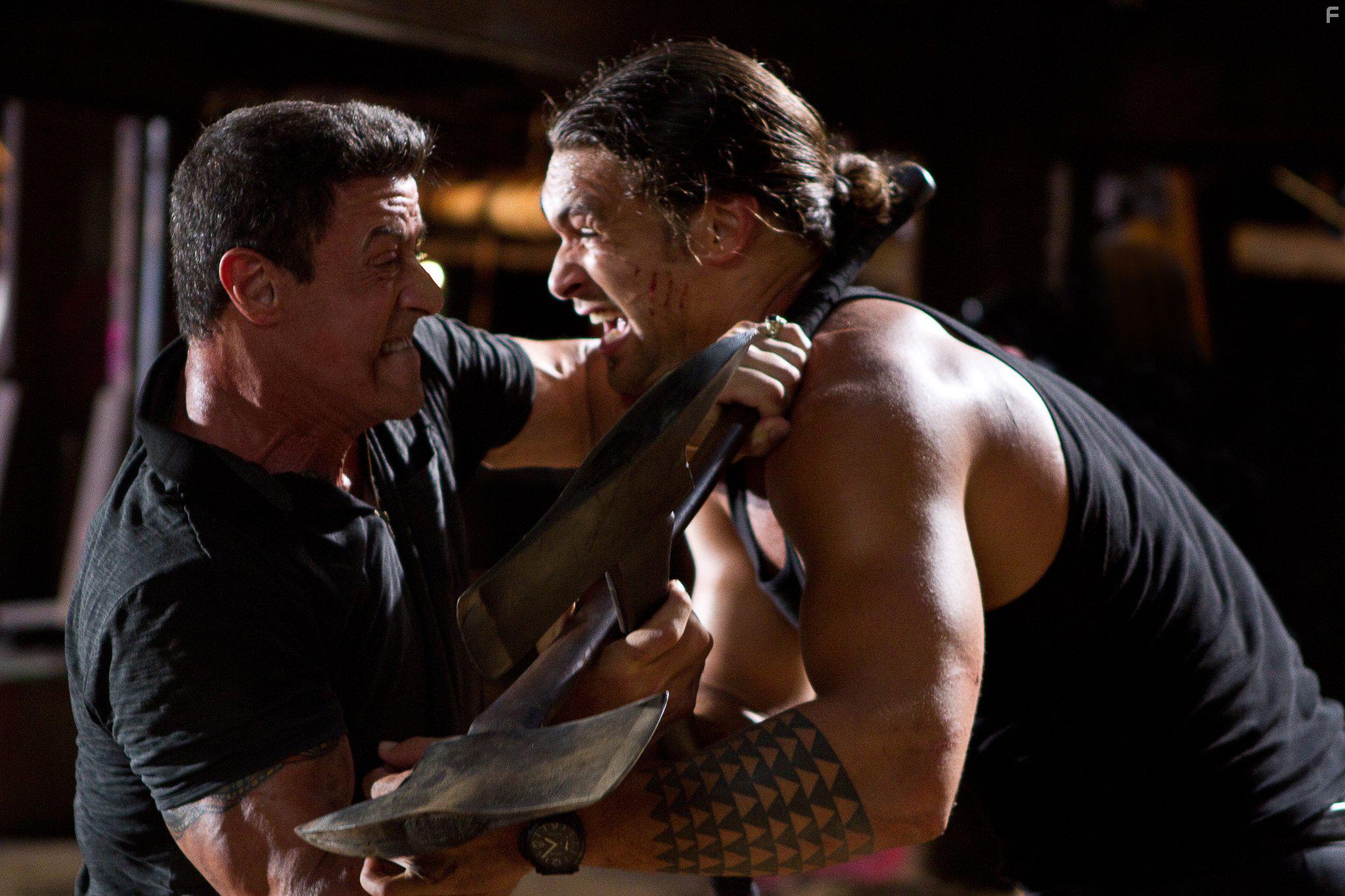 Sylvester Stallone and Jason Momoa in Bullet to the Head (2012)