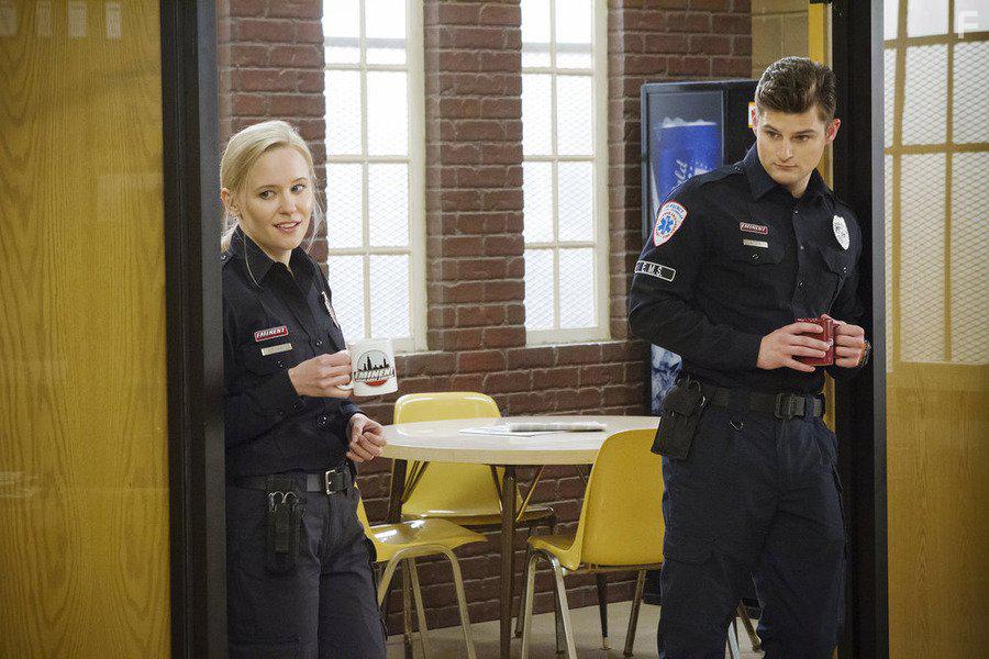 Kelly O'Sullivan and Kevin Bigley in Sirens (2014)