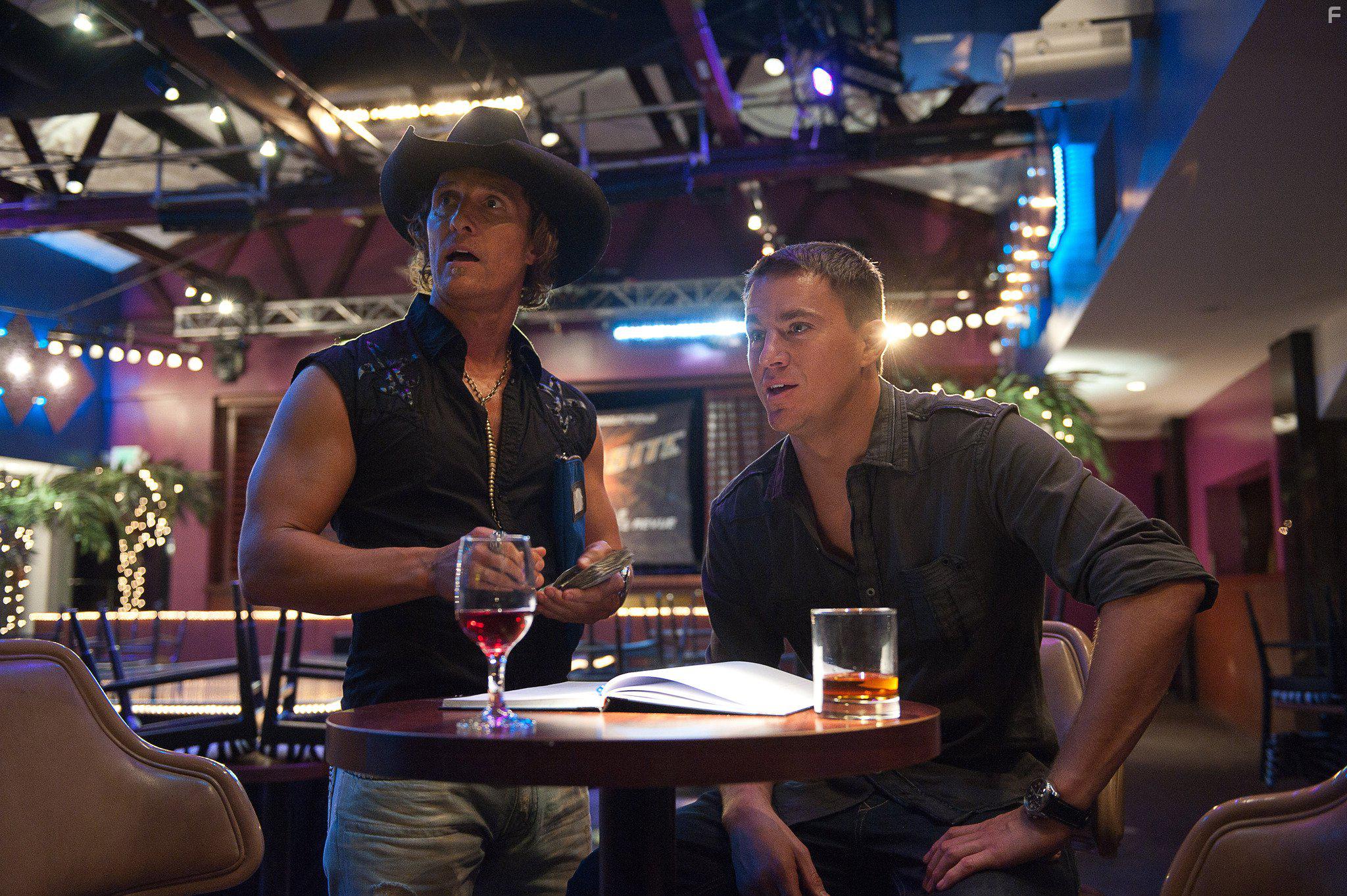 Matthew McConaughey and Channing Tatum in Magic Mike (2012)