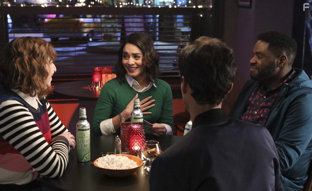Vanessa Hudgens, Ron Funches, and Jennie Pierson in Powerless (2017)