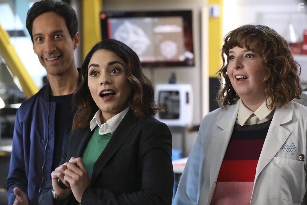Vanessa Hudgens, Danny Pudi, and Jennie Pierson in Powerless (2017)