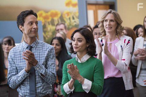 Christina Kirk, Vanessa Hudgens, and Danny Pudi in Powerless (2017)