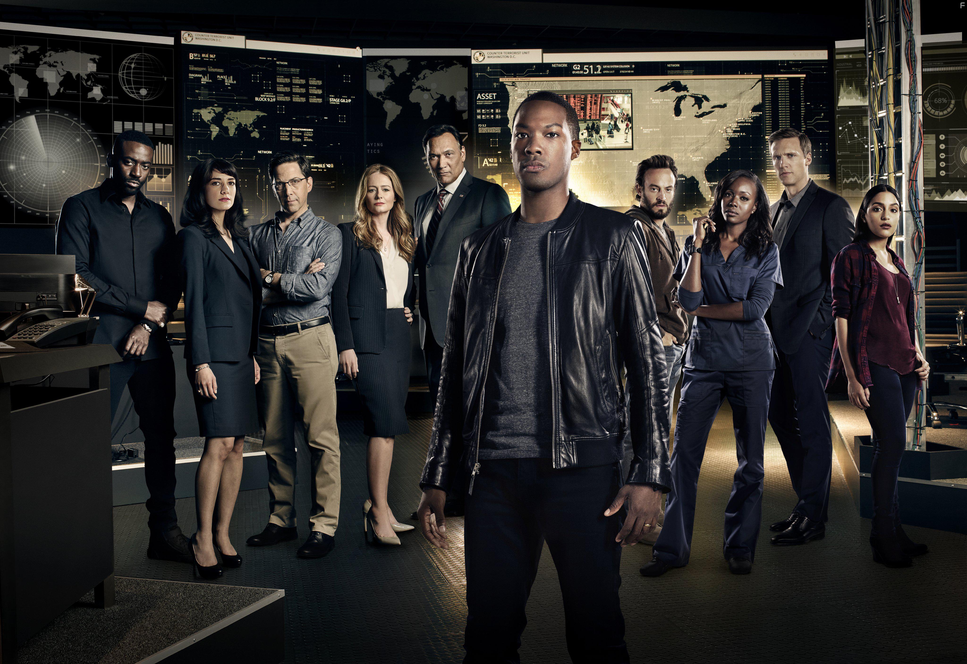 Miranda Otto, Jimmy Smits, Dan Bucatinsky, Charlie Hofheimer, Ashley Thomas, Teddy Sears, Sheila Vand, Anna Diop, Corey Hawkins, and Coral Pea in 24: Legacy (2016)