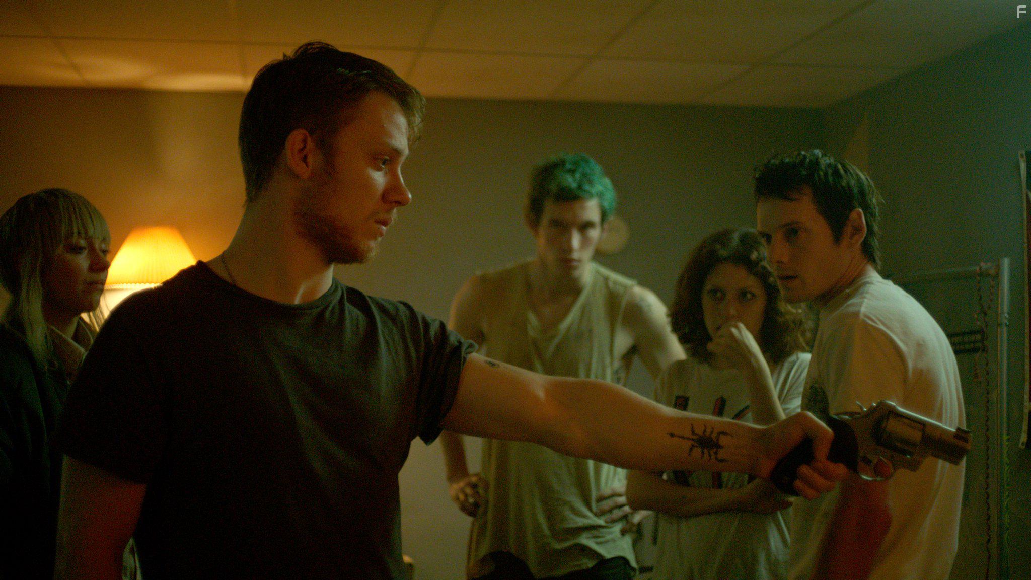 Alia Shawkat, Anton Yelchin, Imogen Poots, Joe Cole, and Callum Turner in Green Room (2015)