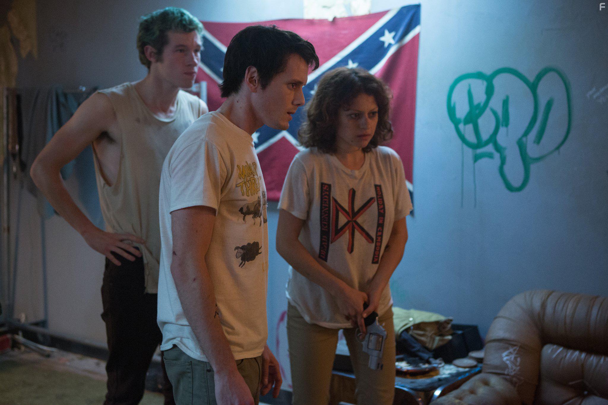 Alia Shawkat, Anton Yelchin, and Callum Turner in Green Room (2015)
