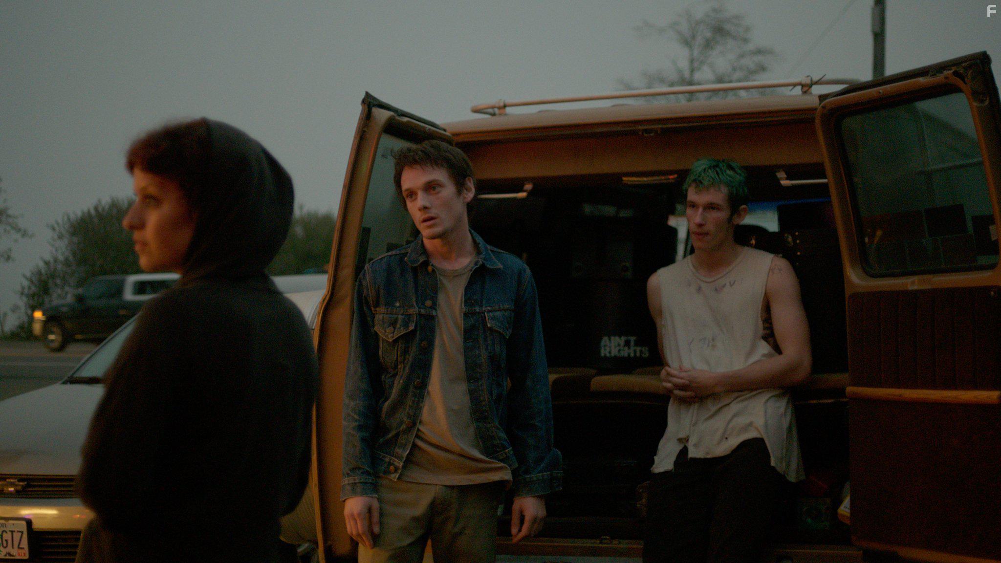 Alia Shawkat, Anton Yelchin, and Callum Turner in Green Room (2015)