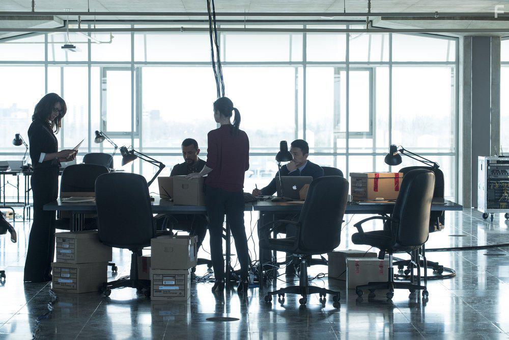 Jennifer Beals, Jennifer Marsala, Ali Kazmi, and Simu Liu in Taken (2016)