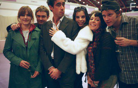 Martin Freeman, Stephen Mangan, Jessica Hynes, Robert Webb, Olivia Colman, and Meredith MacNeill in Confetti (2006)