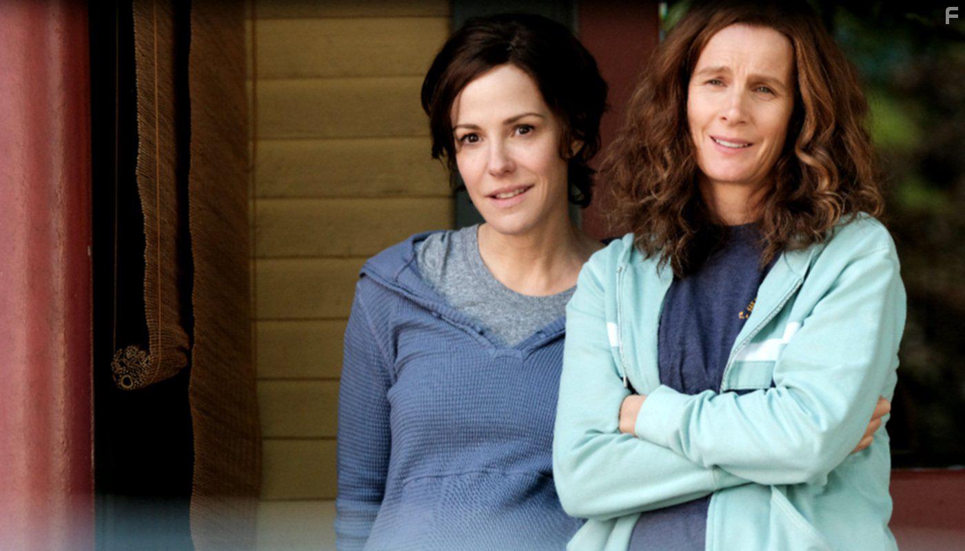 Mary-Louise Parker and Rachel Griffiths in When We Rise (2017)