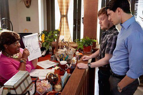 Nicholas D'Agosto, Sherri Shepherd, and Steven Boyer in Trial & Error (2016)
