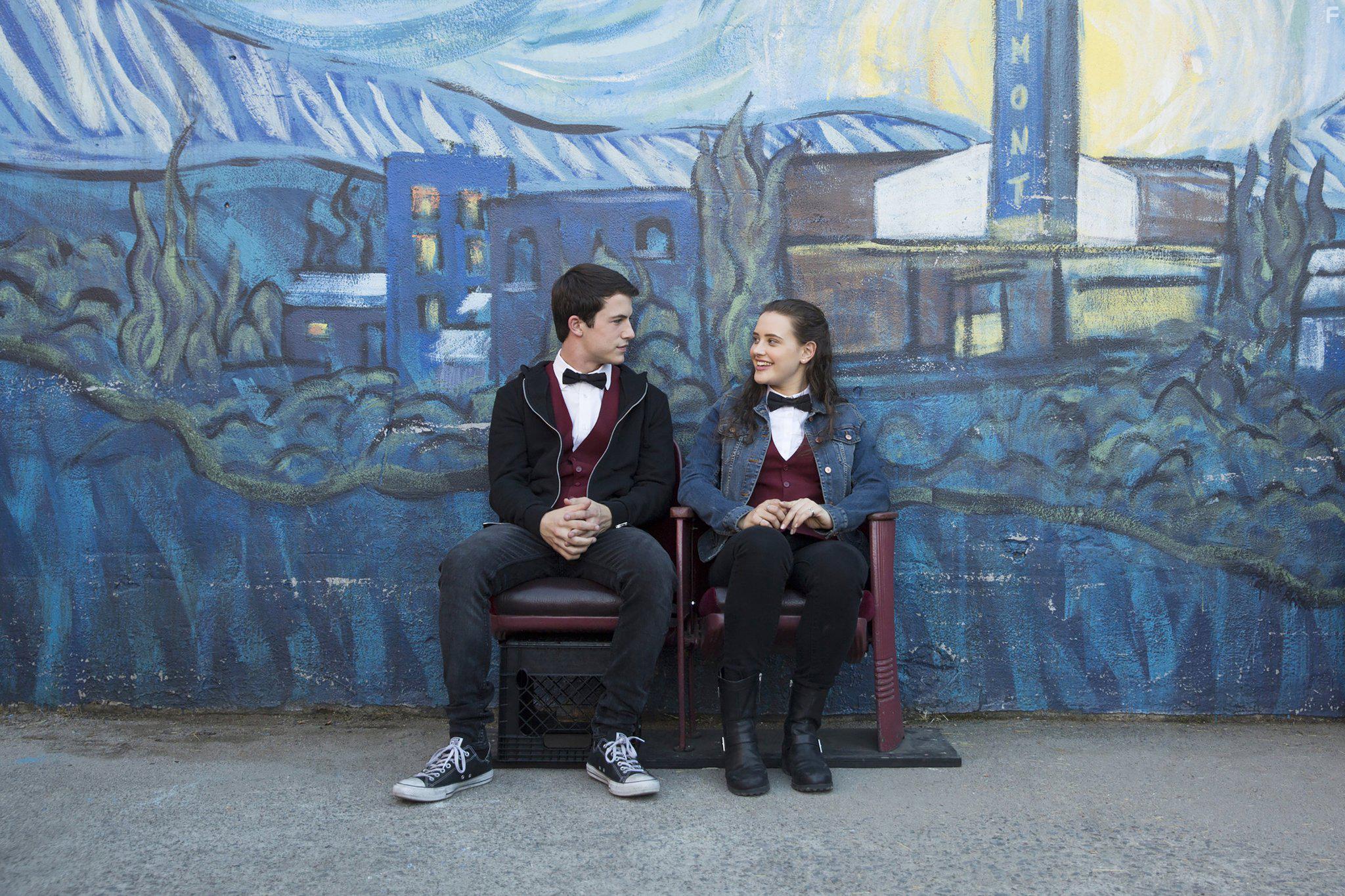 Dylan Minnette and Katherine Langford in 13 Reasons Why (2017)