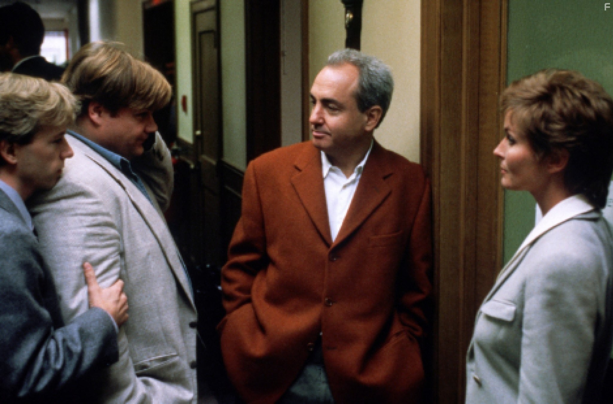 Bo Derek, Chris Farley, David Spade, and Lorne Michaels in Увалень Томми (1995)