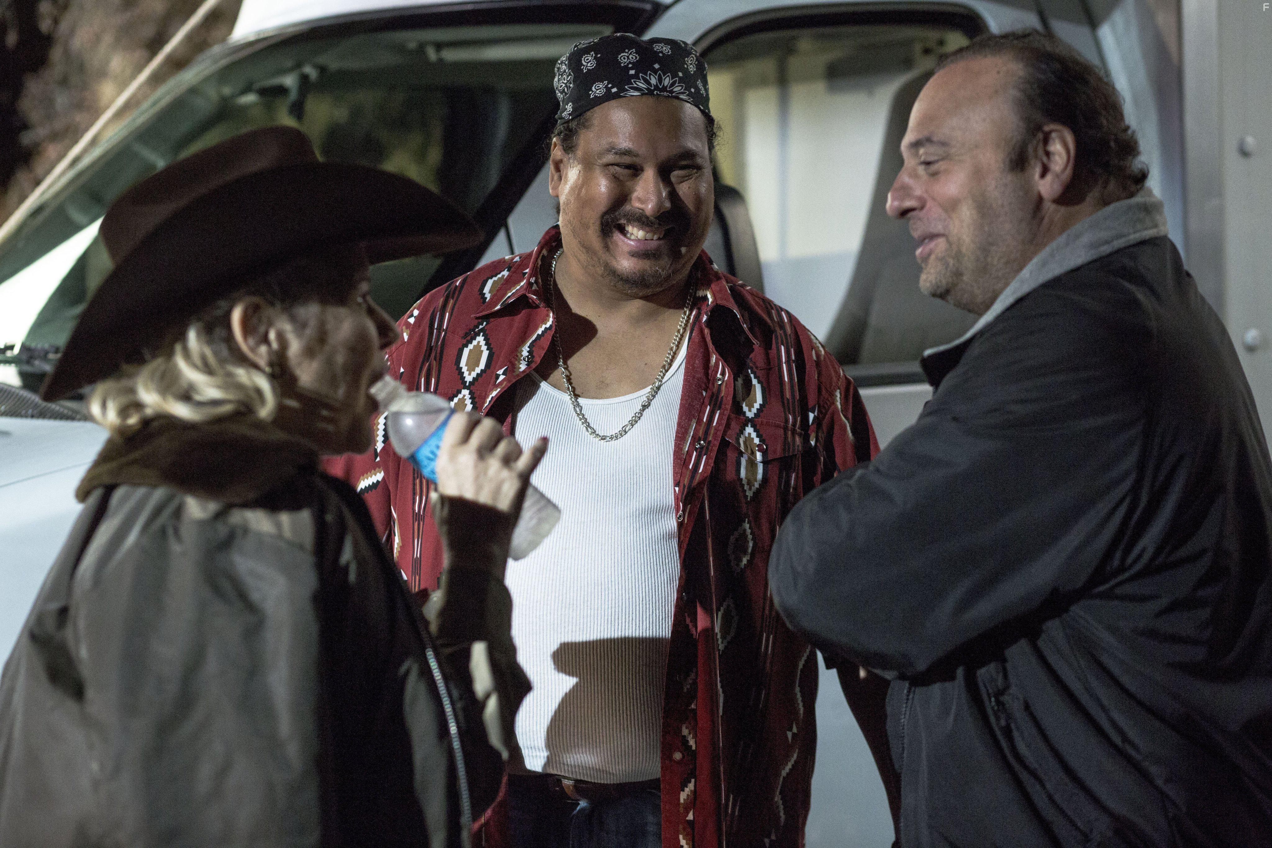 Matt Cooper, Christine Estabrook, and Gino Montesinos in Is That a Gun in Your Pocket? (2016)