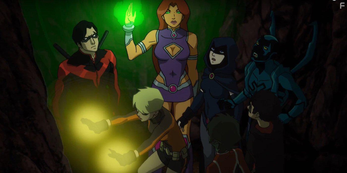 Sean Maher, Taissa Farmiga, and Stuart Allan in Teen Titans: The Judas Contract (2017)