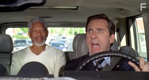 Morgan Freeman and Steve Carell in Эван Всемогущий (2007)