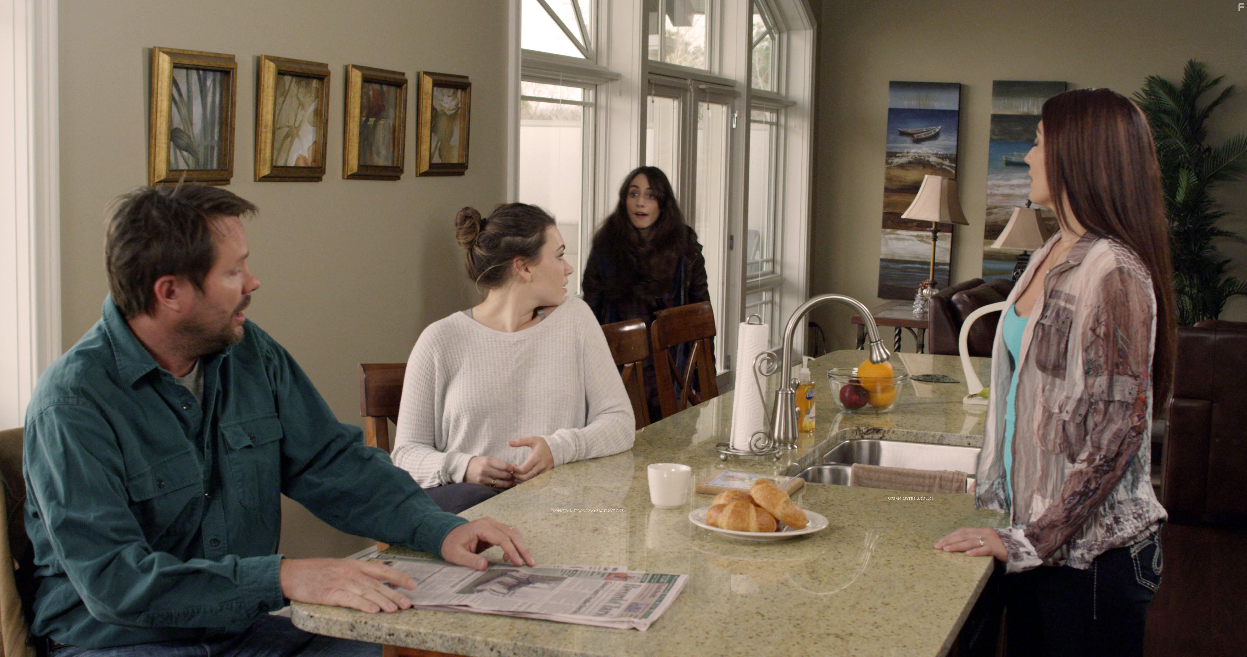 Will Wallace, Sophie Simmons, Kassandra Voyagis, and Natalie Kabenjian in Urban Myths (2017)