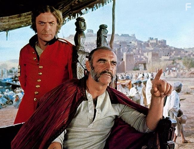 Sean Connery and Michael Caine in Чeловек, который хотел быть королем (1975)