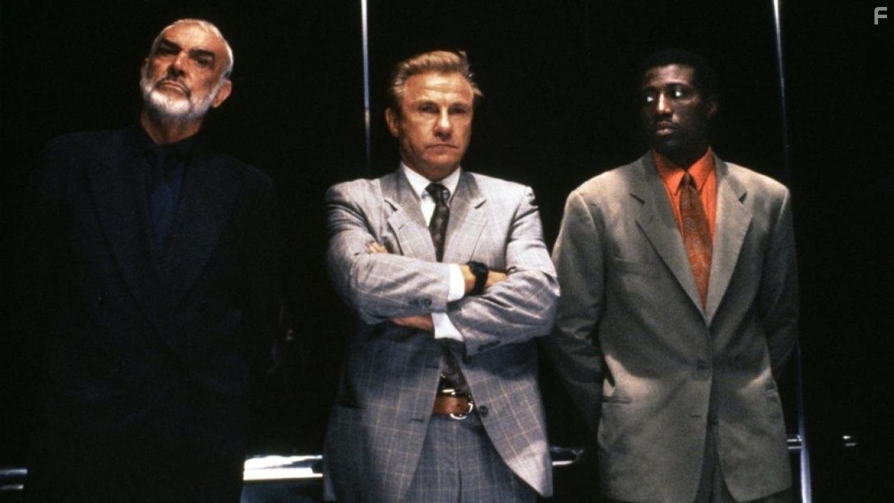 Sean Connery, Harvey Keitel, and Wesley Snipes in Восходящее солнце (1993)