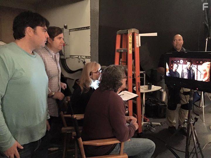 Producers Arthur L. Bernstein & Adam Falkoff on set of Swing State