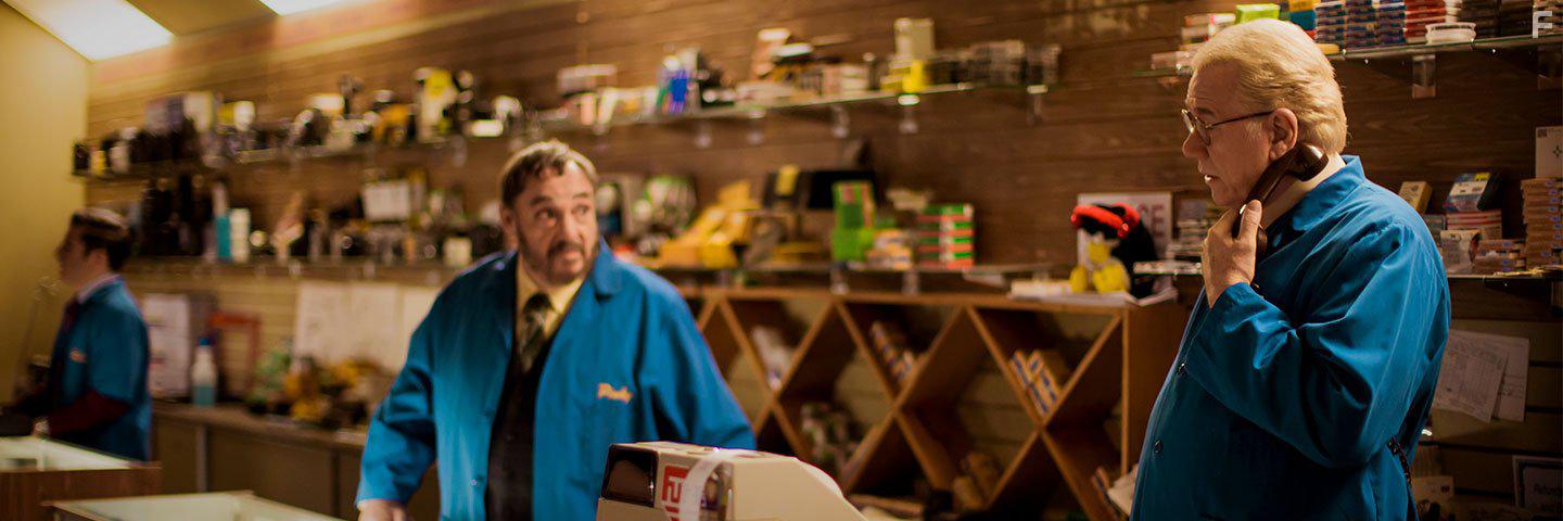 John Larroquette, John Rhys-Davies, and Justin Lieberman in Camera Store (2017)