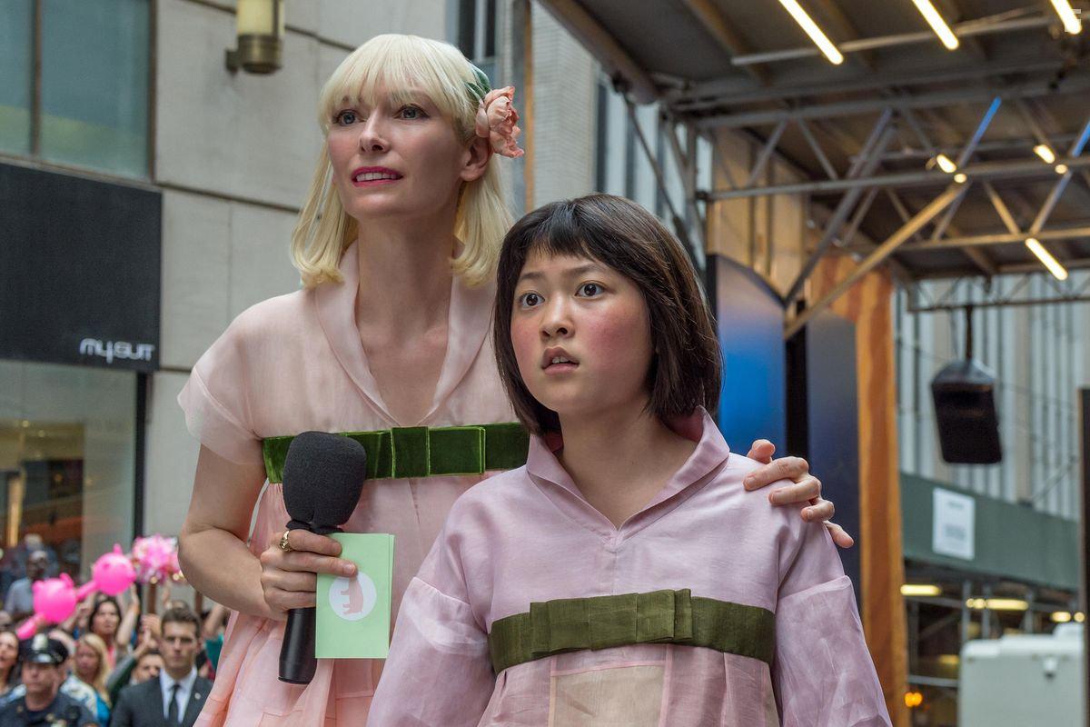 Tilda Swinton and Seo-Hyun Ahn in Okja (2017)