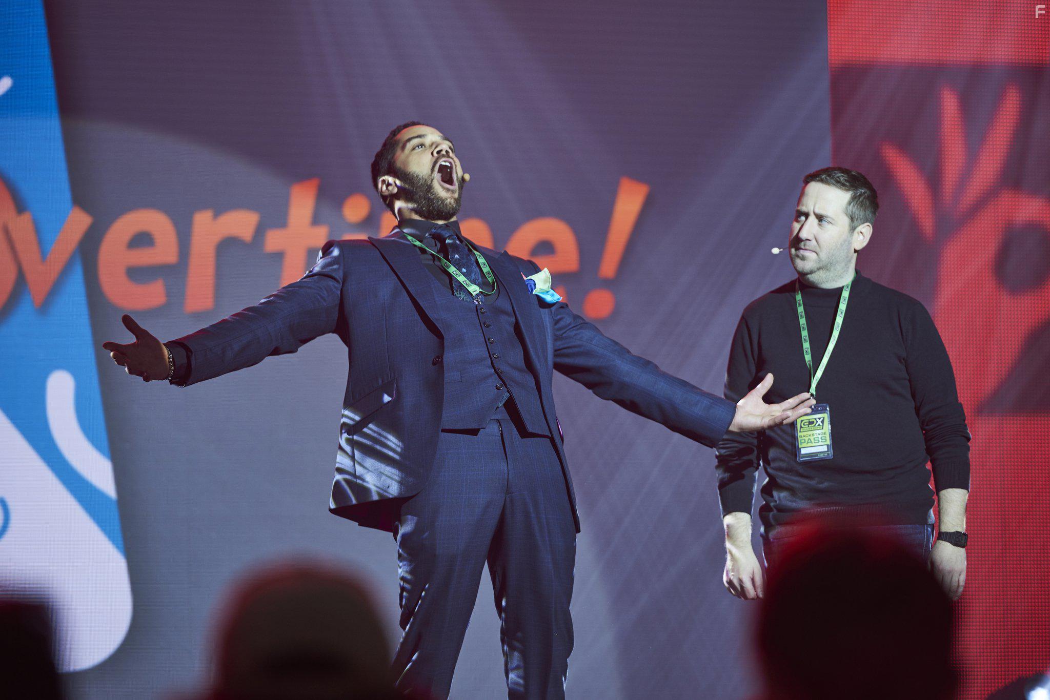 Jim Howick and Samuel Anderson in Loaded (2017)