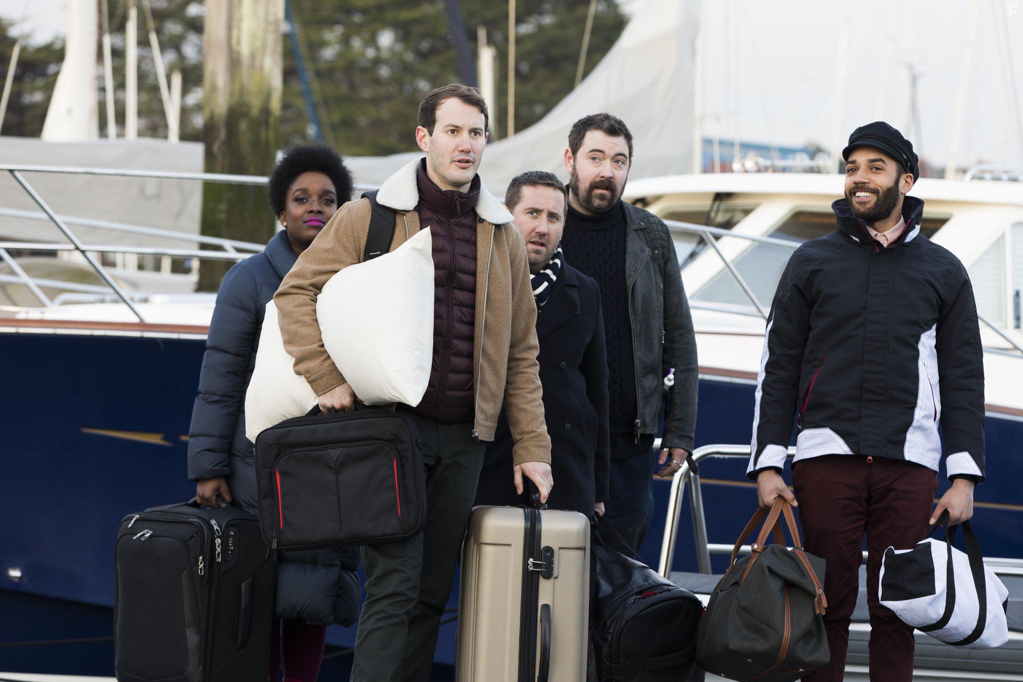 Jim Howick, Samuel Anderson, Nick Helm, Jonny Sweet, and Lolly Adefope in Loaded (2017)