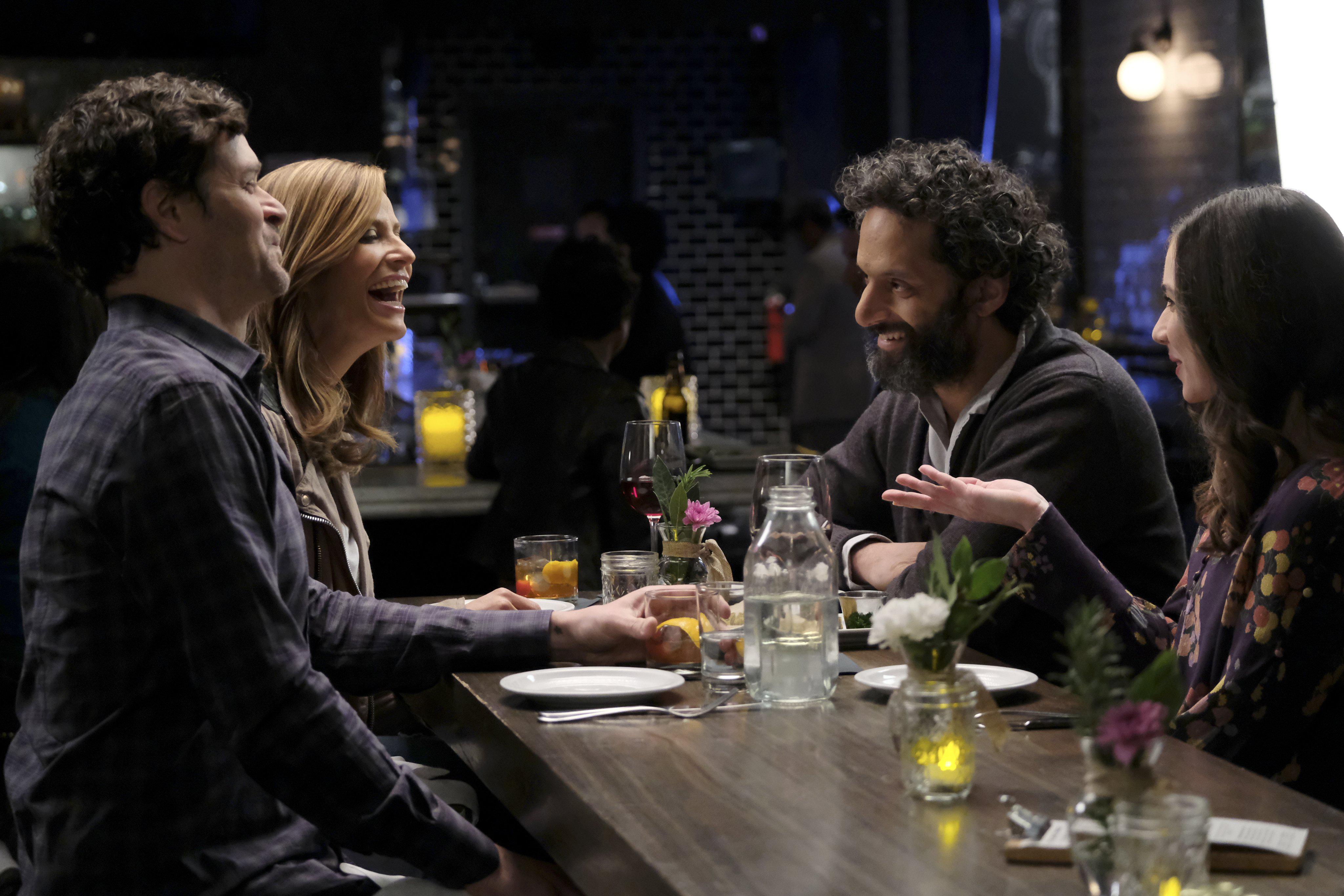 Andrea Savage, Tom Everett Scott, Jason Mantzoukas, and Lyndon Smith in I'm Sorry (2017)