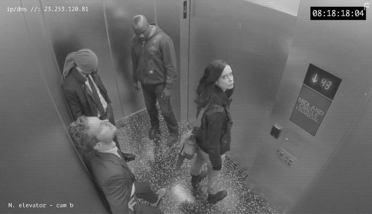 Charlie Cox, Krysten Ritter, Mike Colter, and Finn Jones in The Defenders (2017)