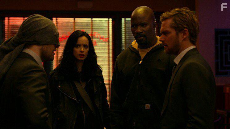 Charlie Cox, Krysten Ritter, Mike Colter, and Finn Jones in The Defenders (2017)