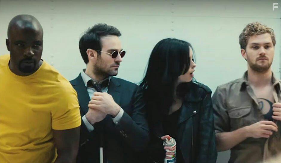 Charlie Cox, Krysten Ritter, Mike Colter, and Finn Jones in The Defenders (2017)