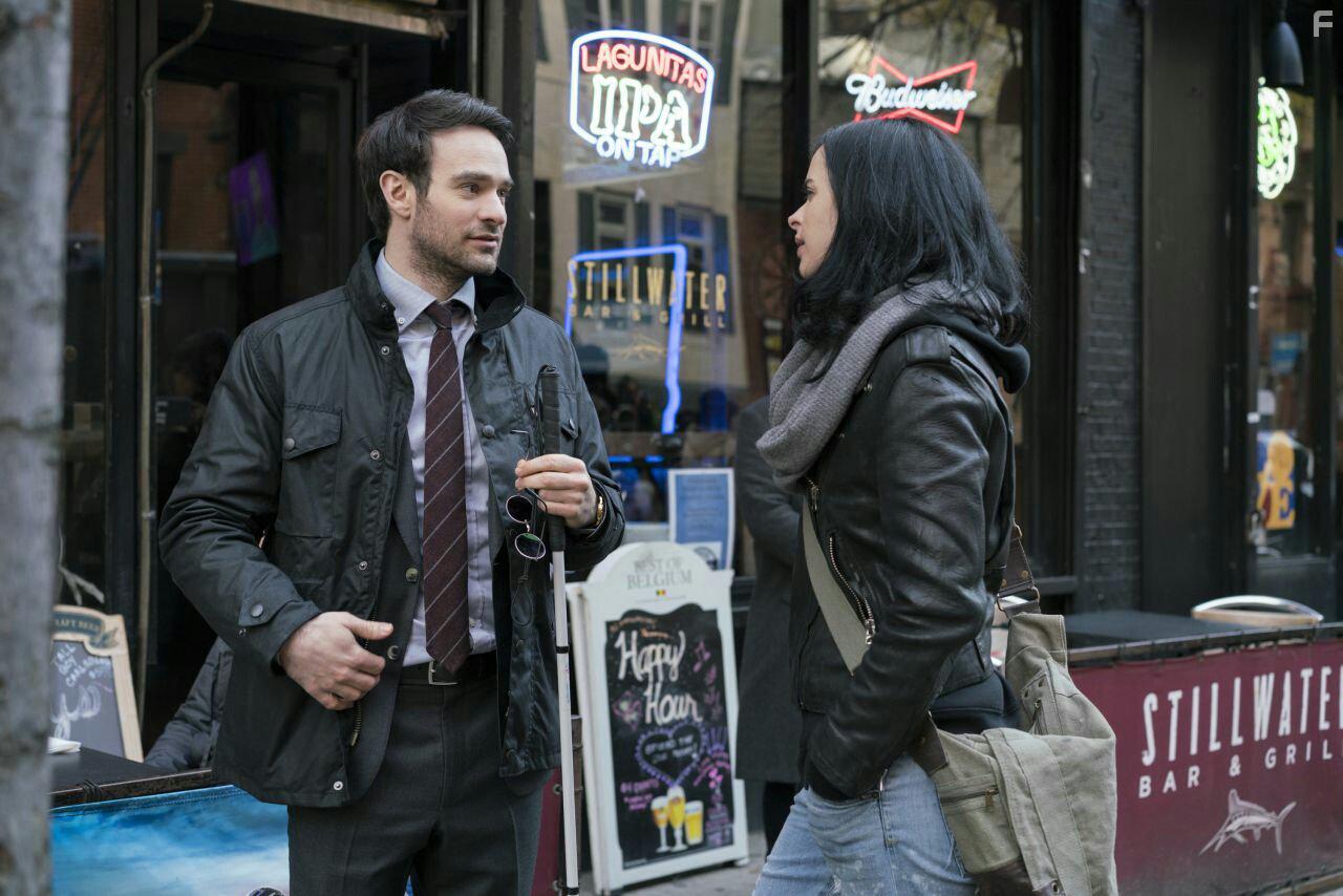 Charlie Cox and Krysten Ritter in The Defenders (2017)