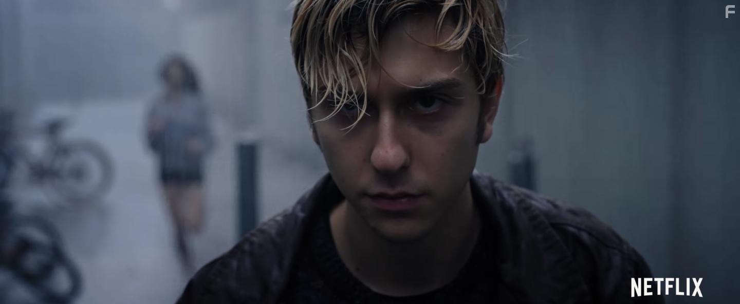 Nat Wolff and Margaret Qualley in Death Note (2017)