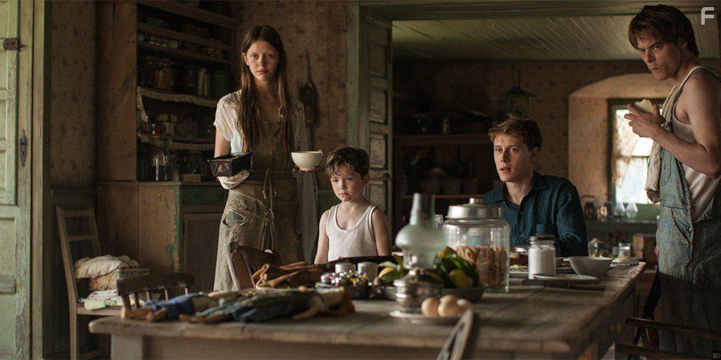 George MacKay, Mia Goth, Matthew Stagg, and Charlie Heaton in Marrowbone (2017)