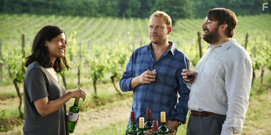 Shelley Conn, David Mitchell, and Robert Webb in Back (2017)