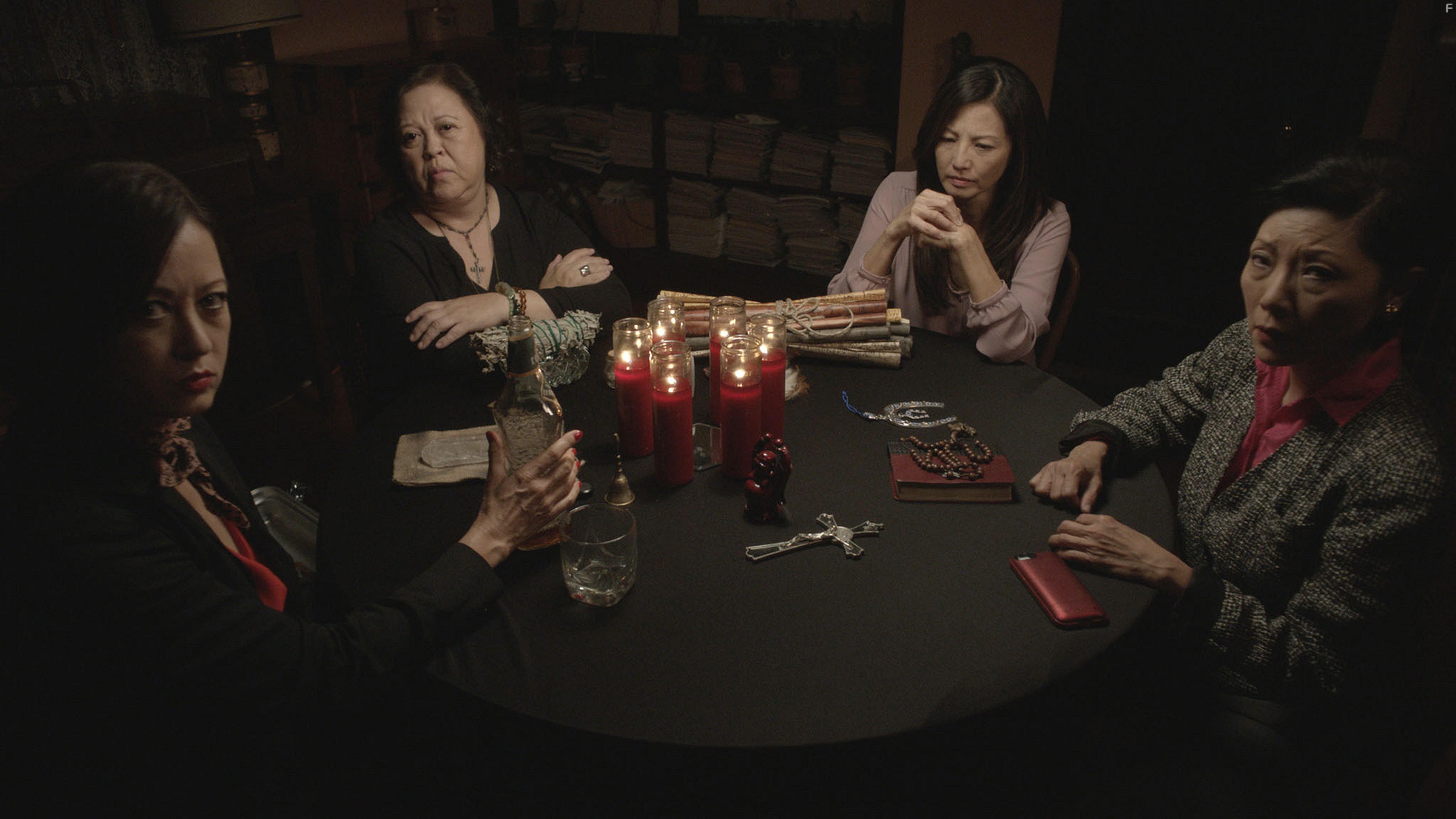 Tamlyn Tomita and Amy Hill in The Unbidden (2016)