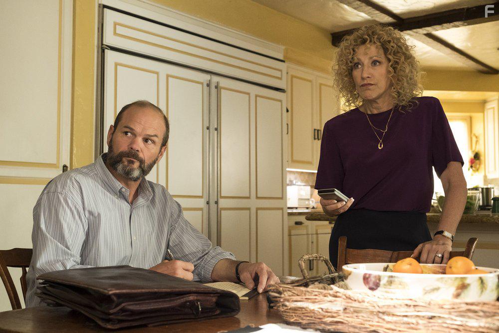 Edie Falco and Chris Bauer in Law & Order True Crime (2017)