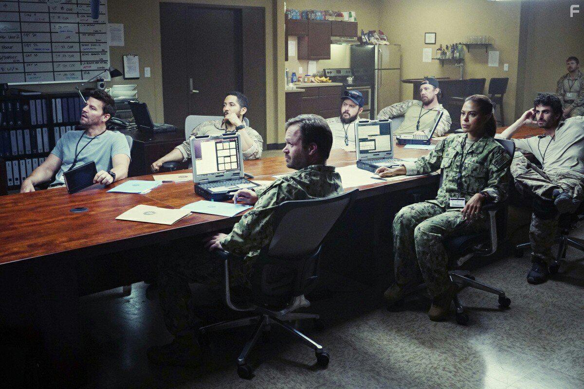 David Boreanaz, Neil Brown Jr., A.J. Buckley, Judd Lormand, and Toni Trucks in SEAL Team (2017)