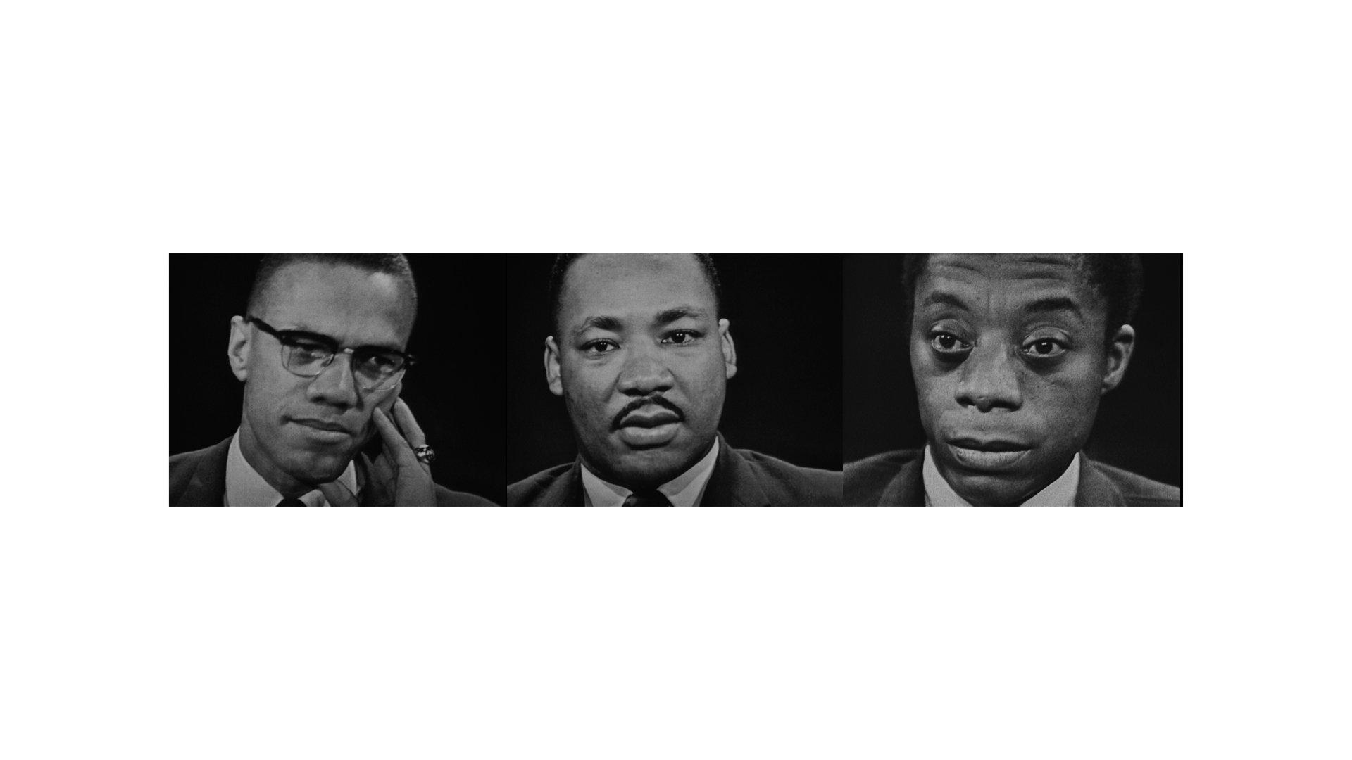 James Baldwin, Martin Luther King, and Malcolm X in I Am Not Your Negro (2016)