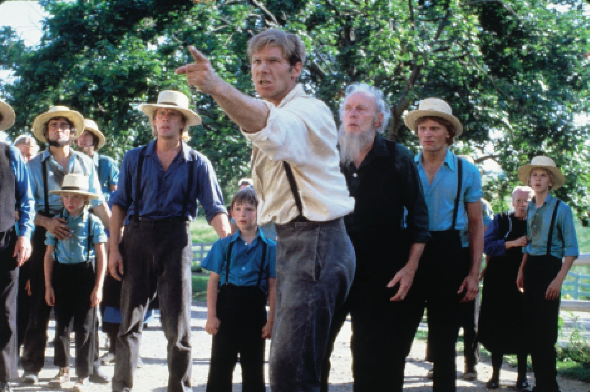 Harrison Ford, Lukas Haas, Viggo Mortensen, and Alexander Godunov in Свидетель (1985)