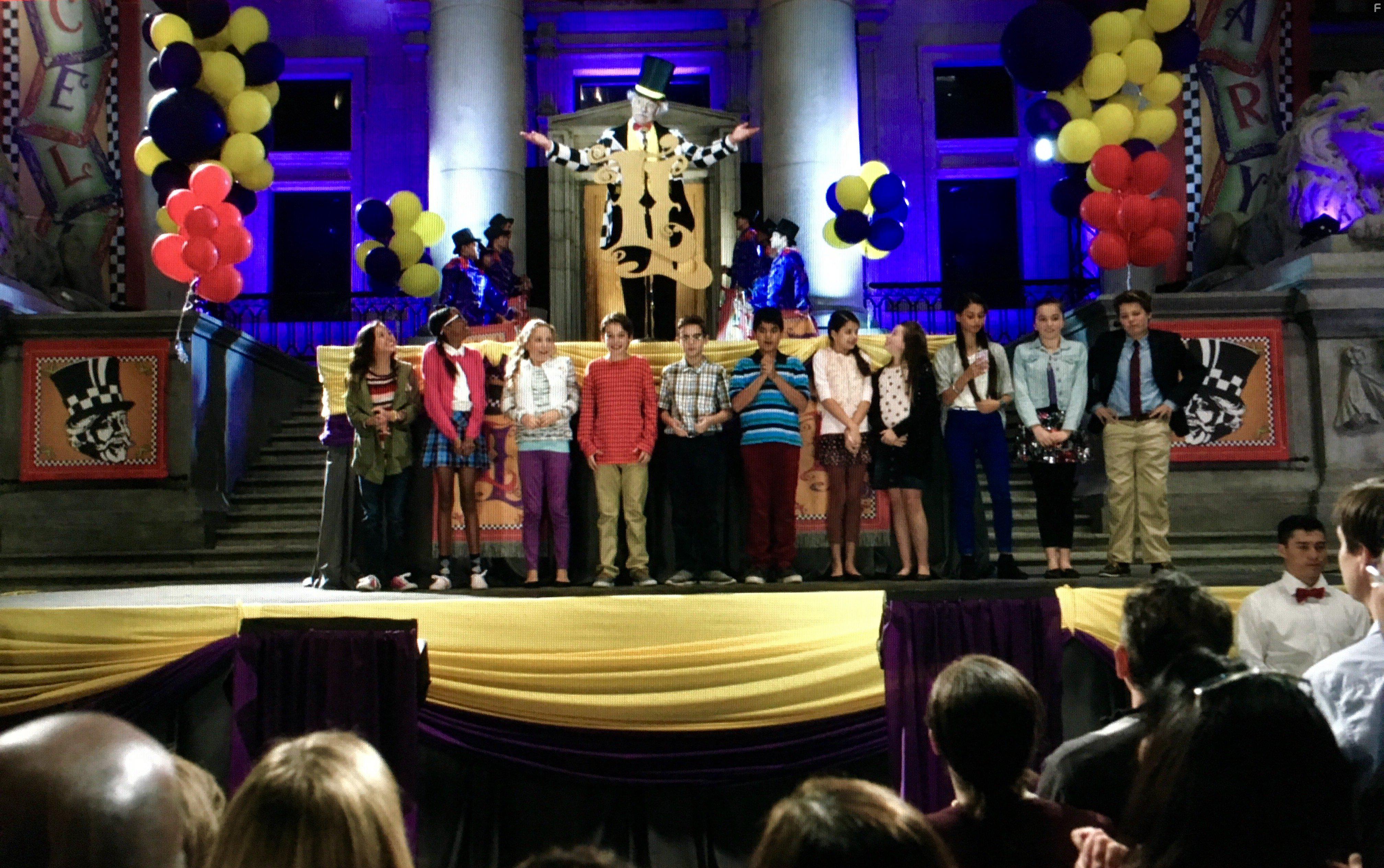 Sean Campbell, Russell Roberts, Breanna Yde, Casey Simpson, Samuel Braun, Jena Skodje, Kyle Mosonyi, Graham Verchere, Hannah Cheramy, Ombu Ance, Ty Consiglio, AJ Rivera, Klarke Pipkin, Hayley Scherpenisse, Lily Killam, and Anantjot S Aneja in Escape from Mr. Lemoncello's Library (2017)