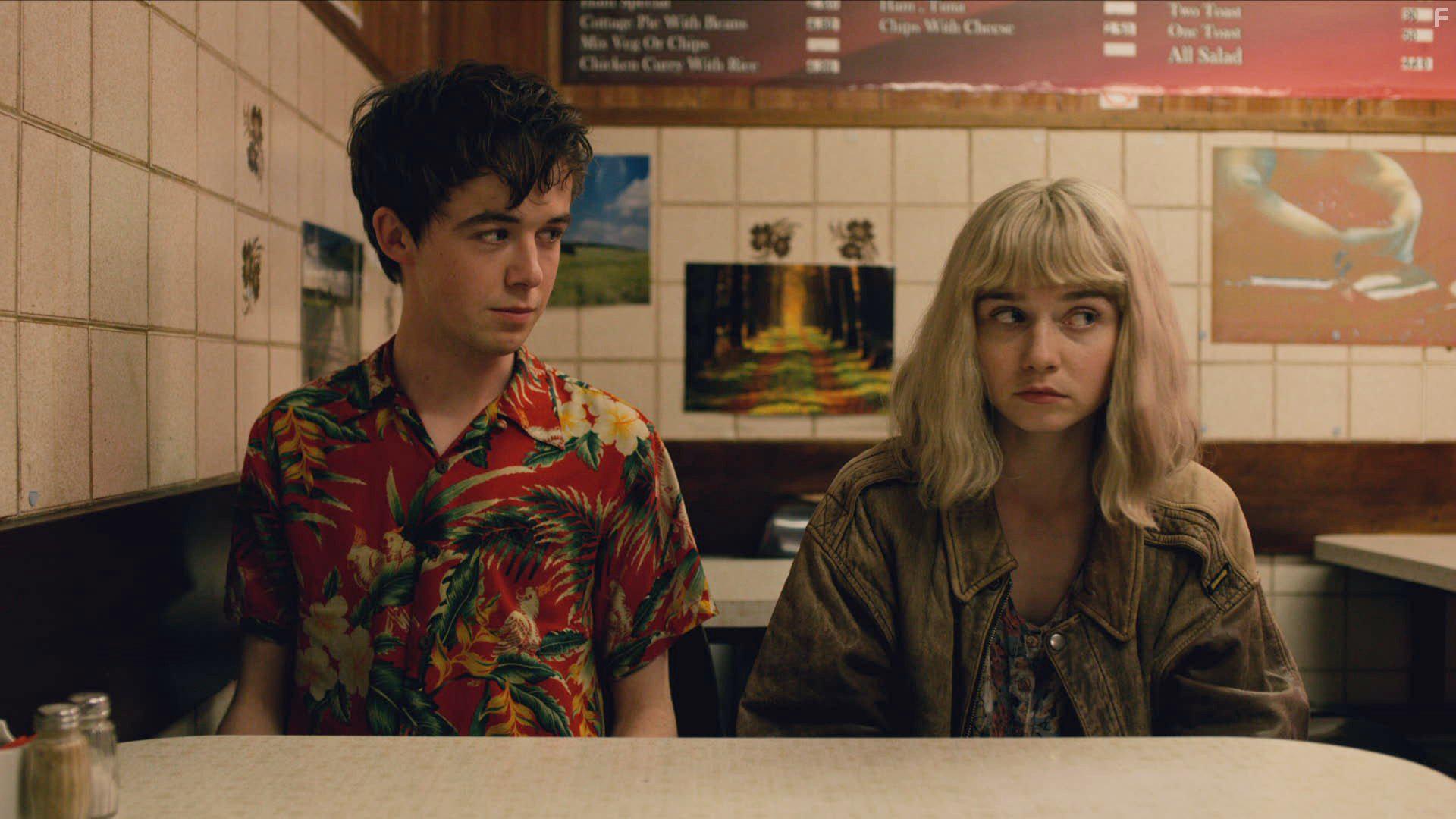 Jessica Barden and Alex Lawther in The End Of The F***ing World (2017)