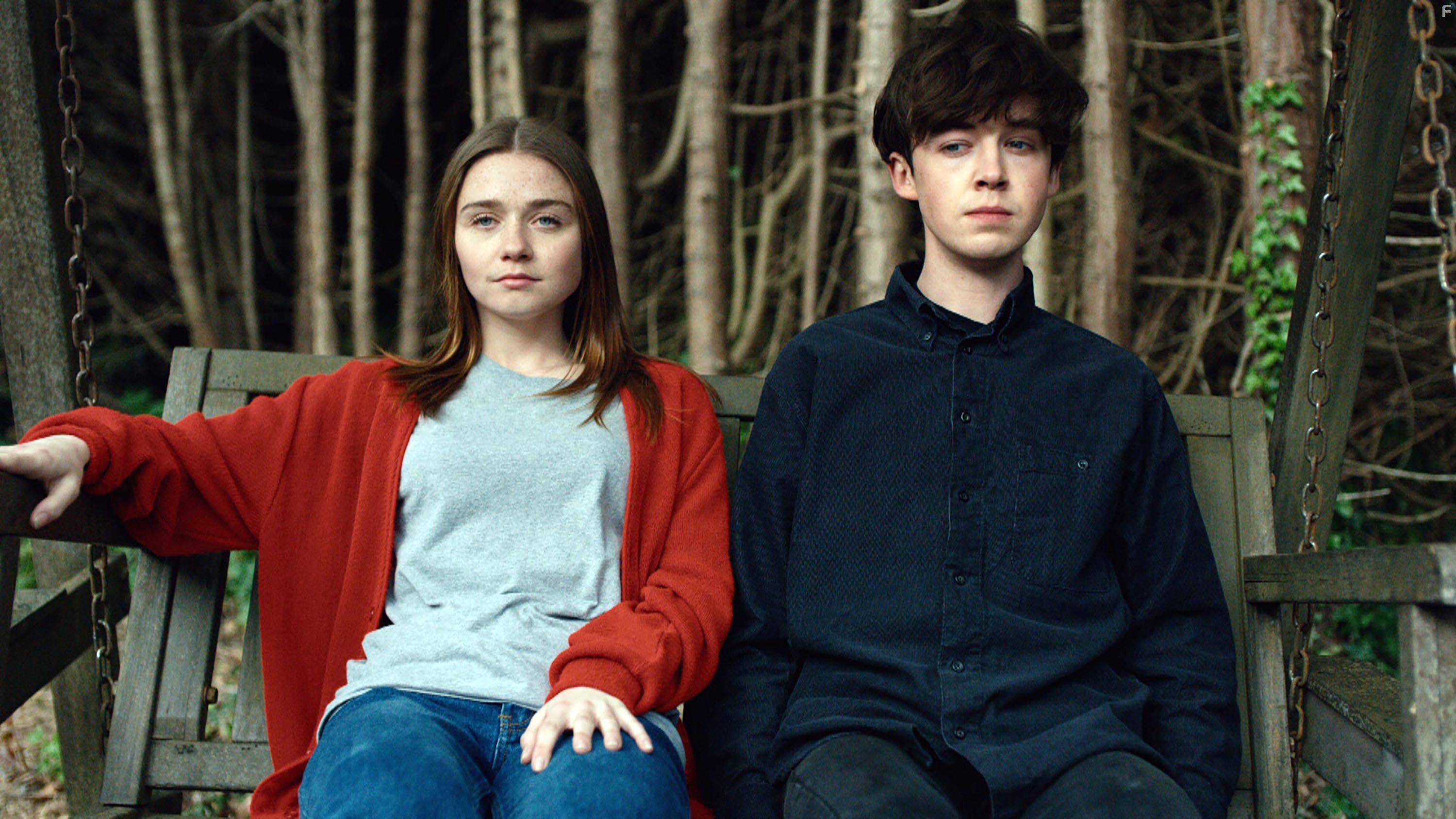 Jessica Barden and Alex Lawther in The End Of The F***ing World (2017)