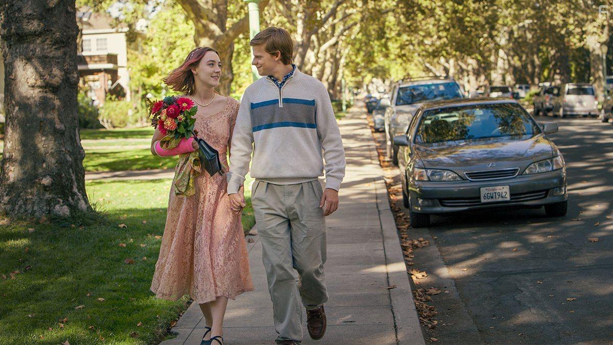 Saoirse Ronan and Lucas Hedges in Lady Bird (2017)
