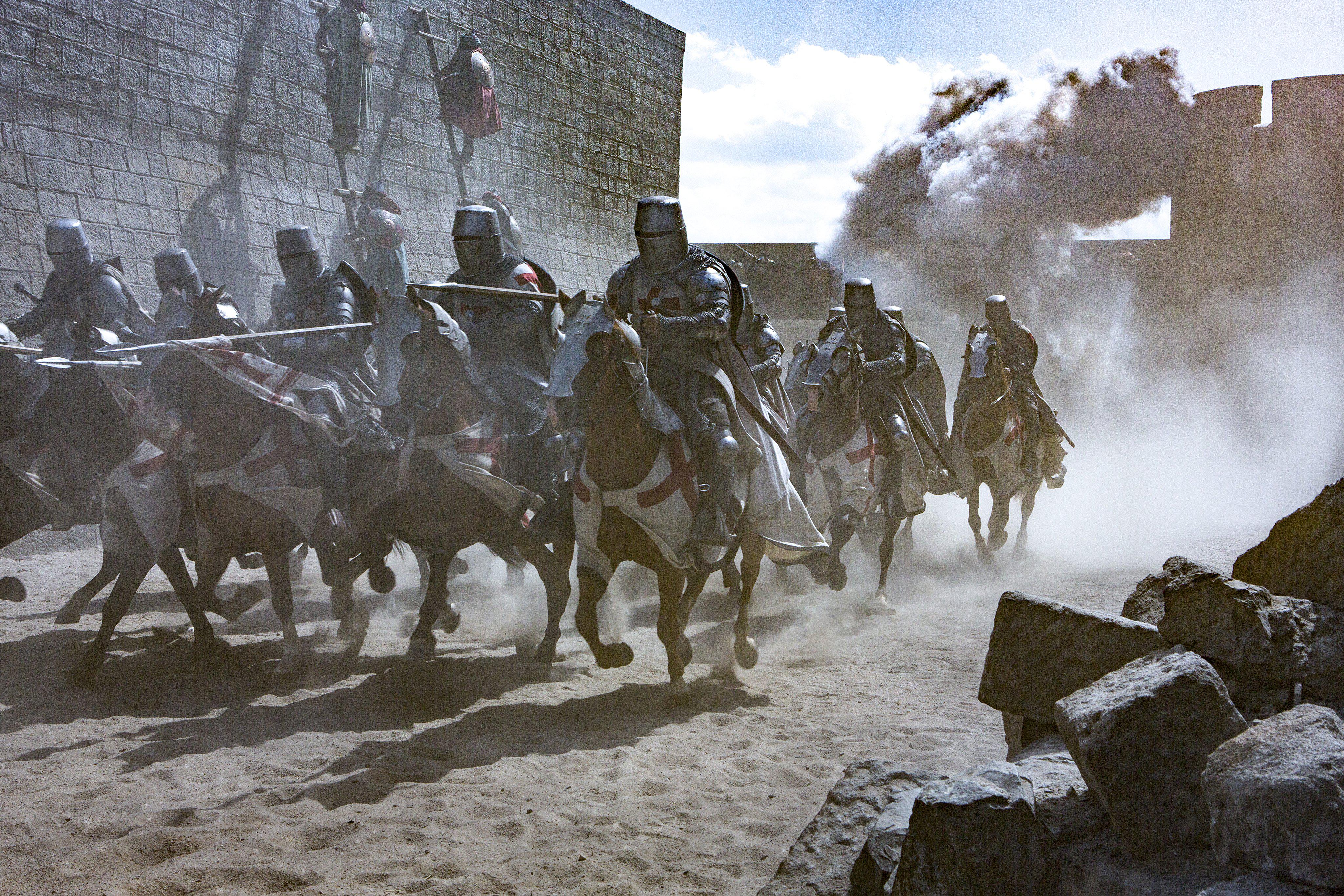 Simon Merrells, Pdraic Delaney, and Tom Cullen in Knightfall (2017)