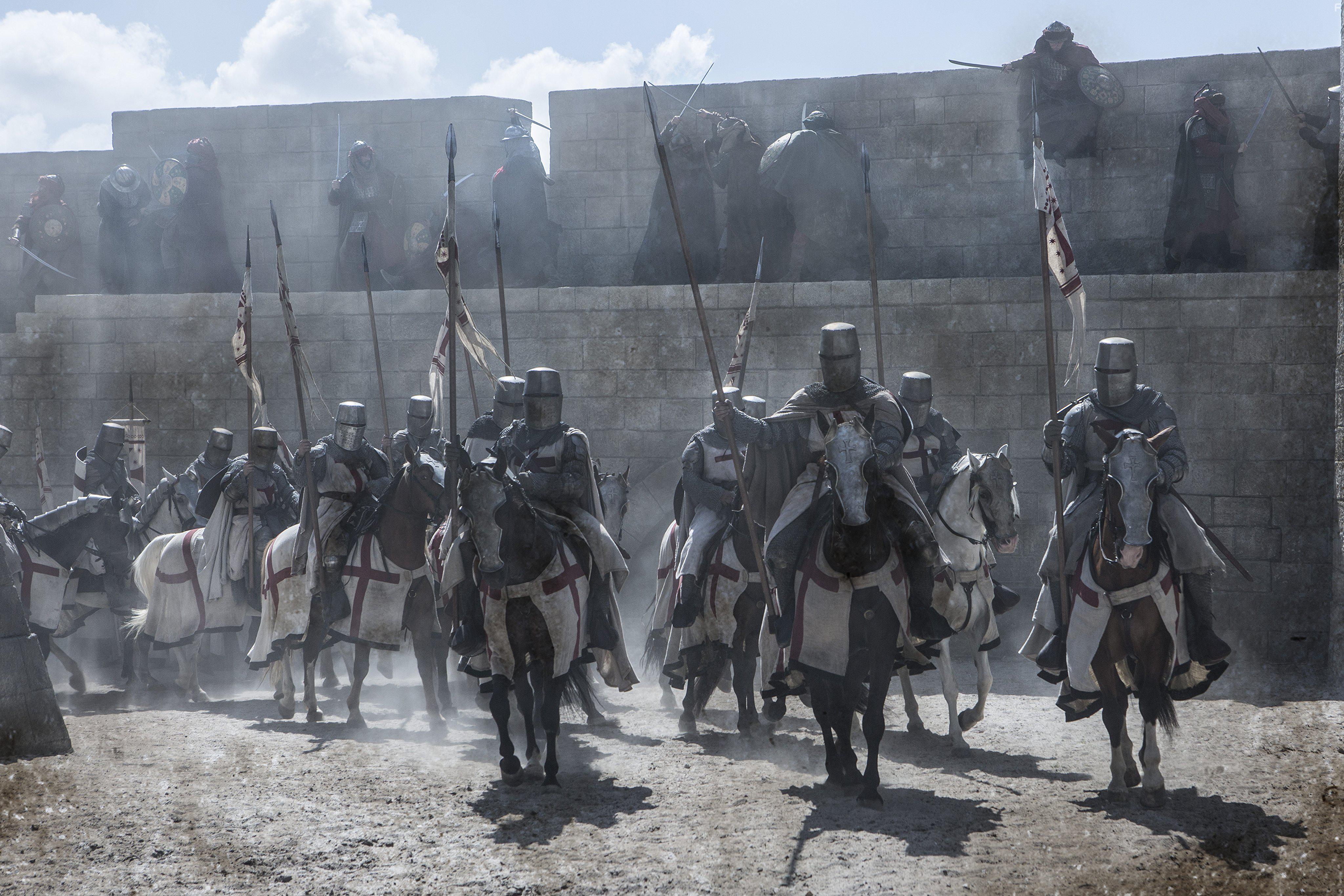 Simon Merrells, Pdraic Delaney, and Tom Cullen in Knightfall (2017)
