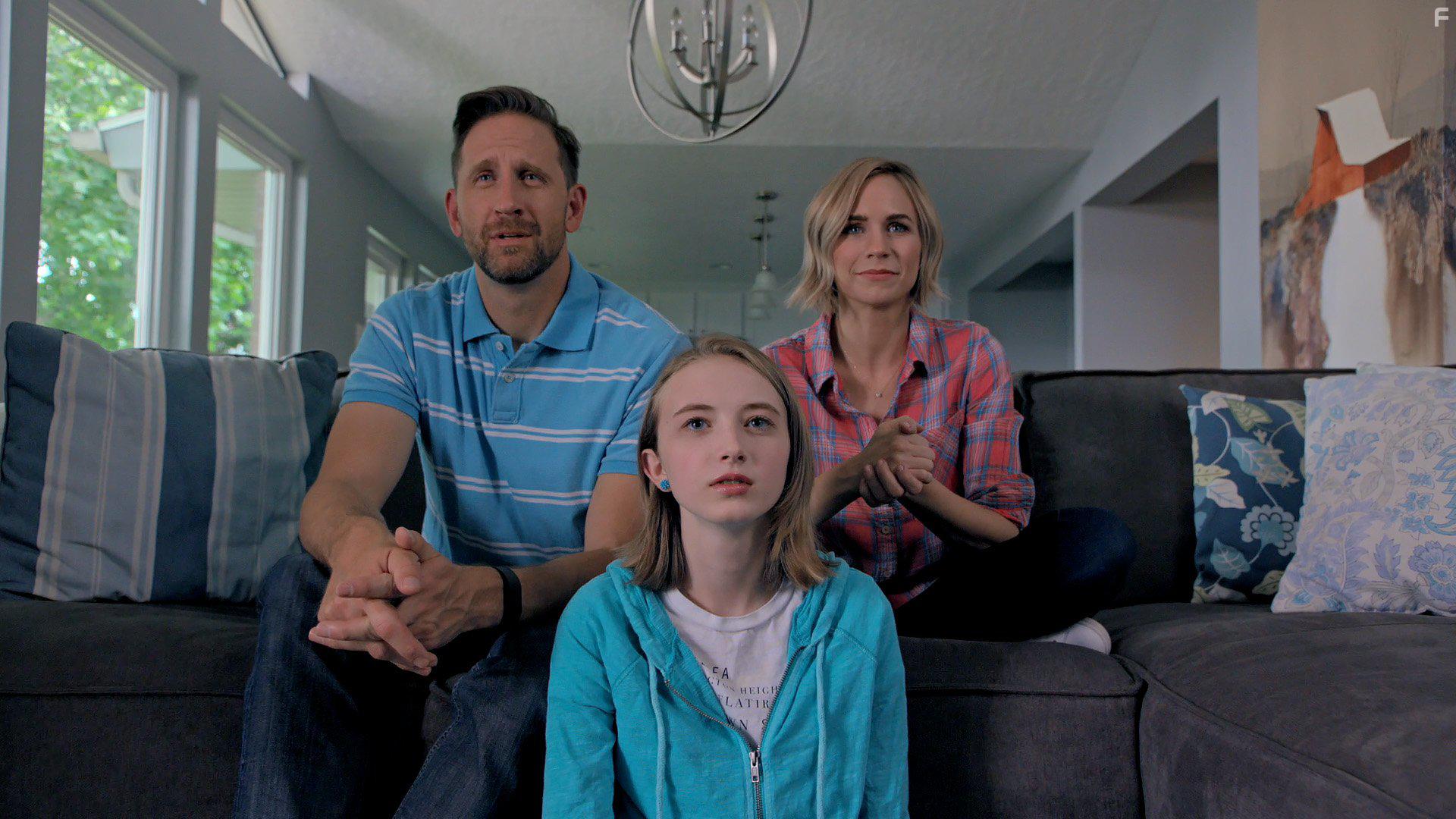 Sarah Jayne Jensen, David Nibley, and Mila Smith in We Love You, Sally Carmichael! (2017)