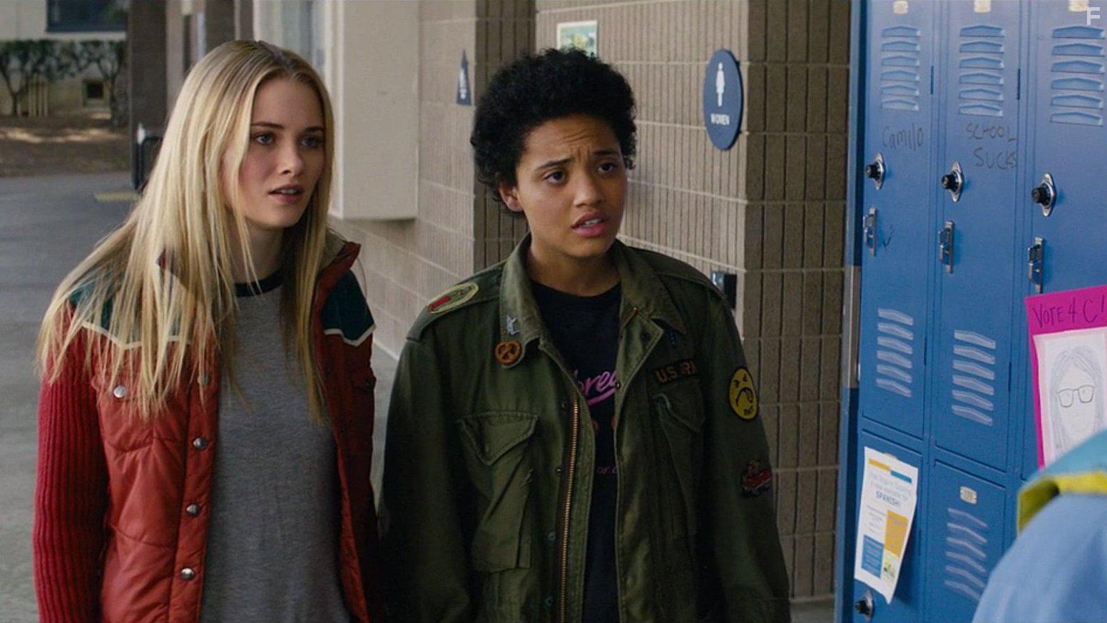 Kiersey Clemons and Virginia Gardner in Little Bitches (2018)