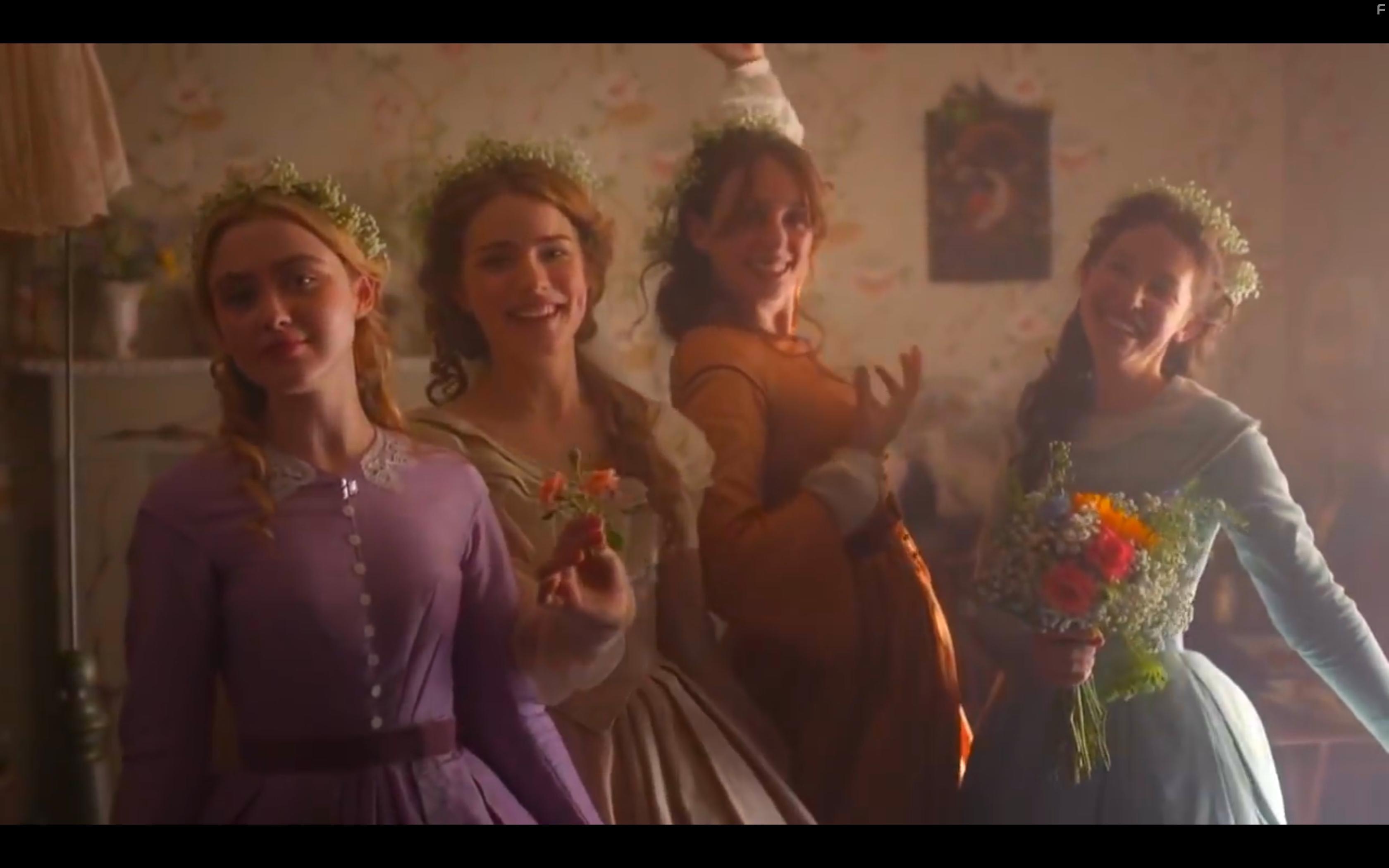 Kathryn Newton, Maya Hawke, Willa Fitzgerald, and Annes Elwy in Little Women (2017)
