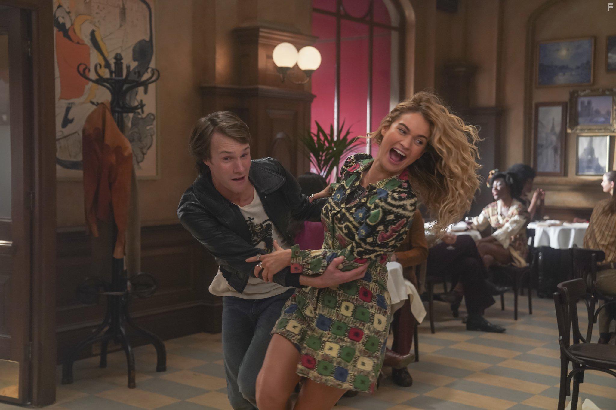Hugh Skinner and Lily James in Mamma Mia! Here We Go Again (2018)